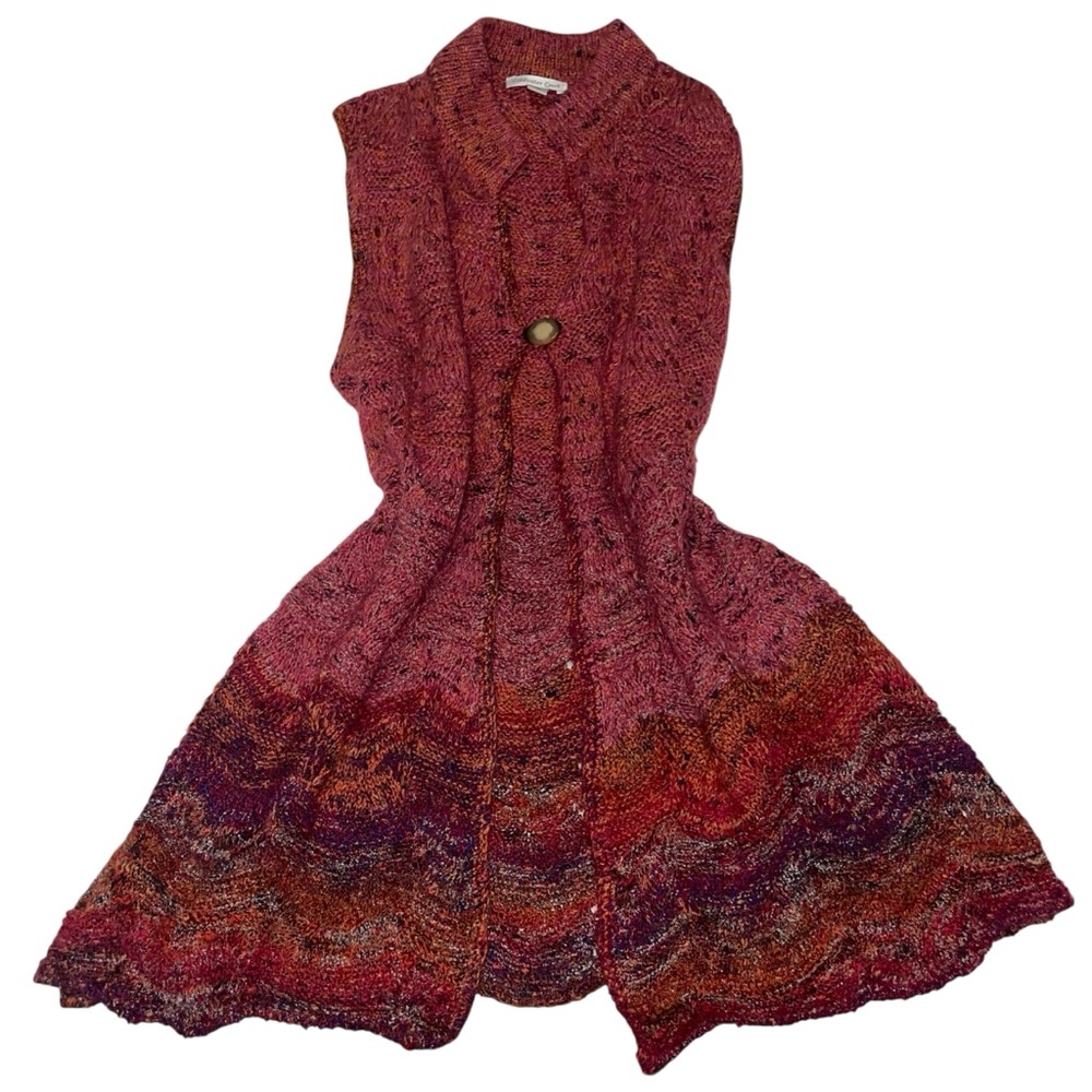 Coldwater Creek Red and Orange Knit Vest